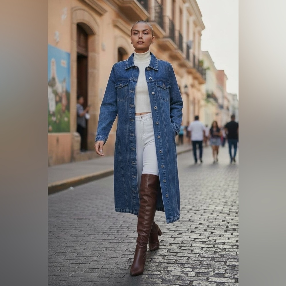 DENIM TRENCH COAT